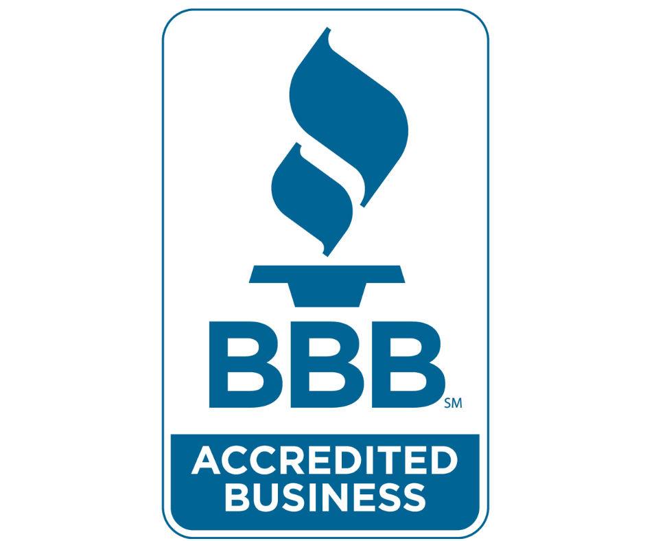 Better Business Bureau BBB Accredited Business seal with blue torch logo used on the Hand It To Us Miami page