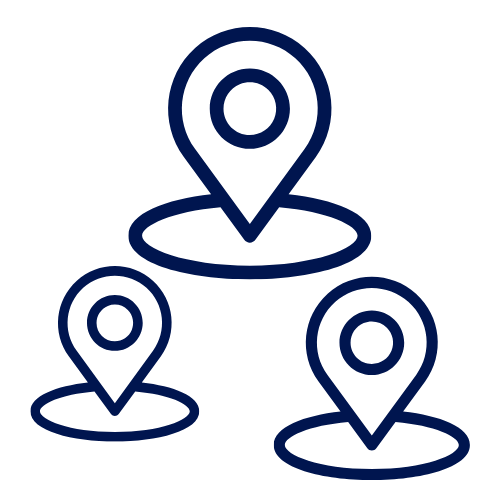 Multiple location icons representing handyman services in Key Biscayne Fl